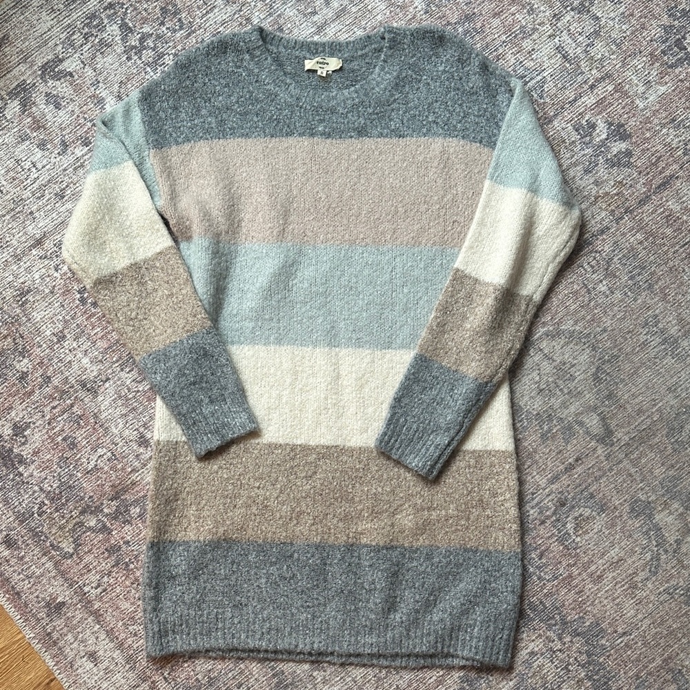 Entro Multicolor Striped Crew Neck Sweater